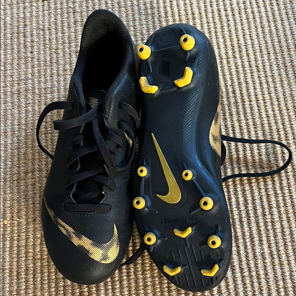 Nike Black and Gold Soccer Cleats